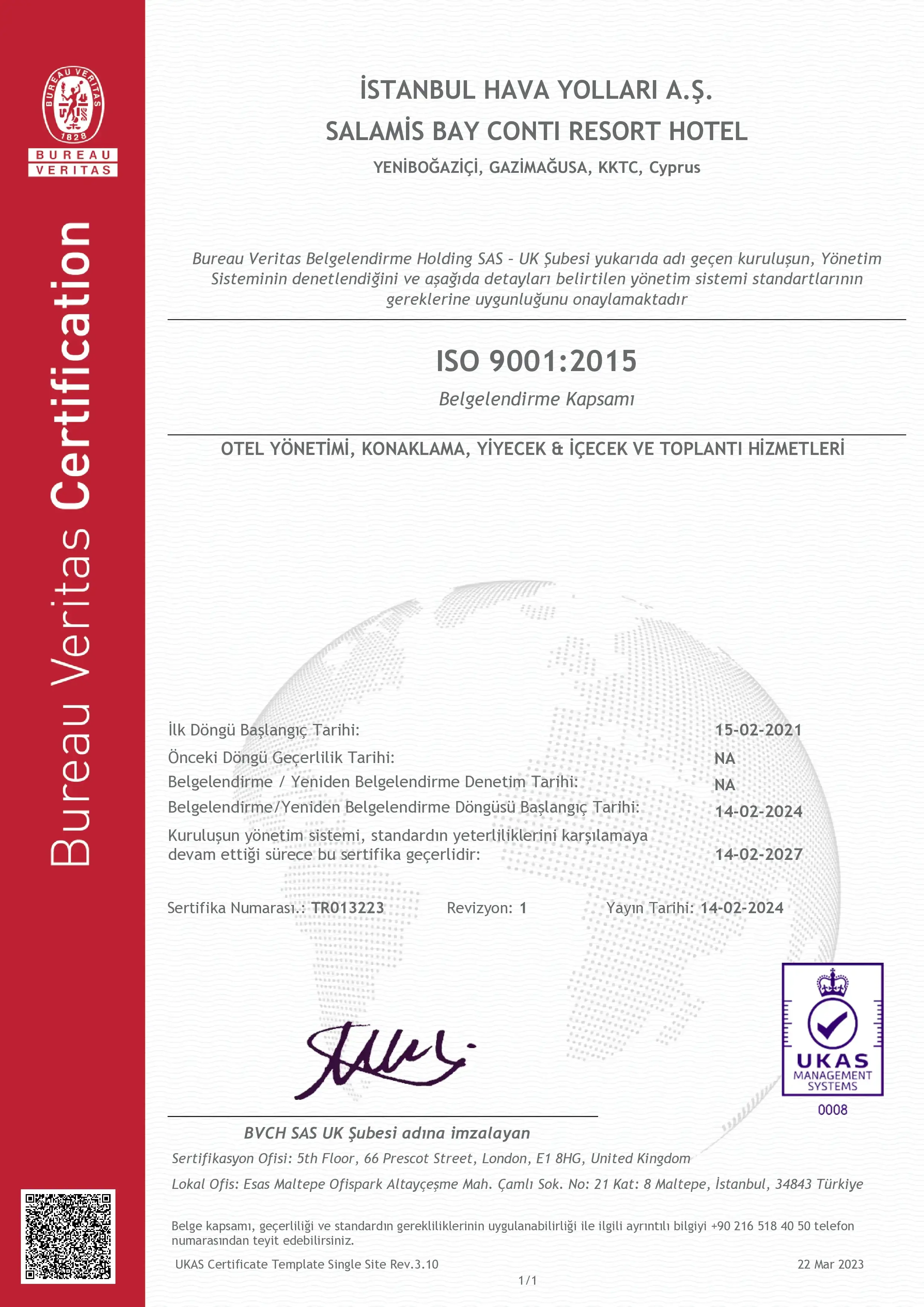 ISO 9001 certificate